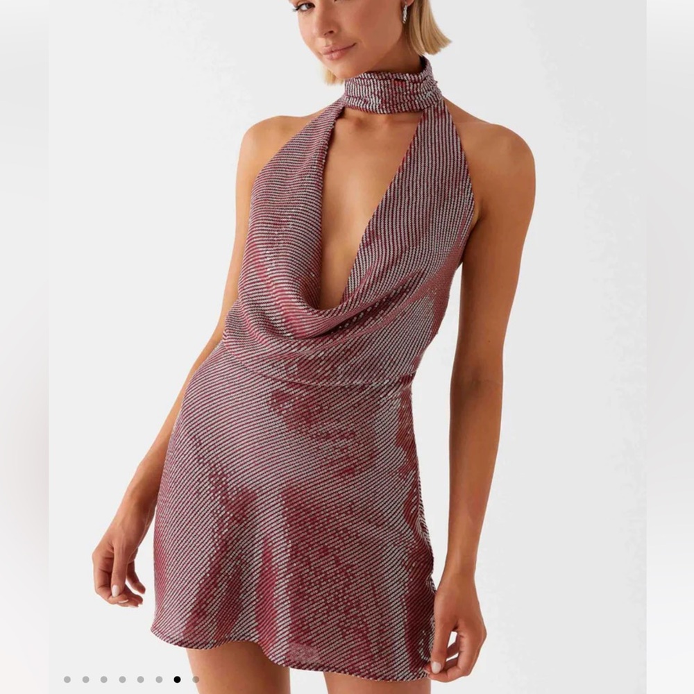 Peppermayo Backless Red and White Dress